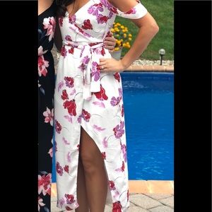 Bardot floral wrap dress in stencil Size XS